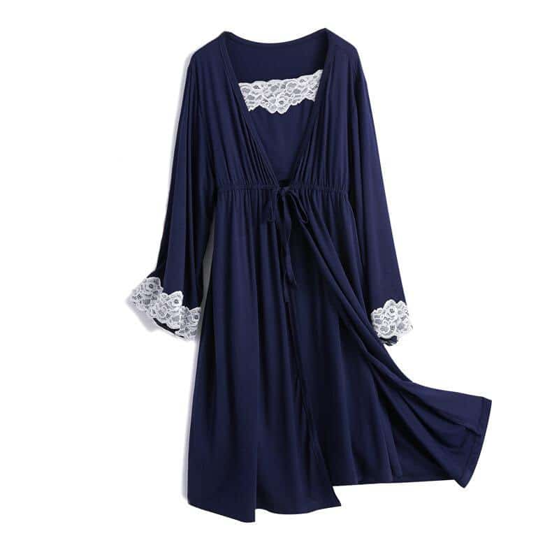 Elegant two-piece pregnancy set with kimono  Pajamas Universe