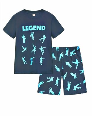 Pyjamas short sleeve black with blue Legend inscription very high quality fashionable