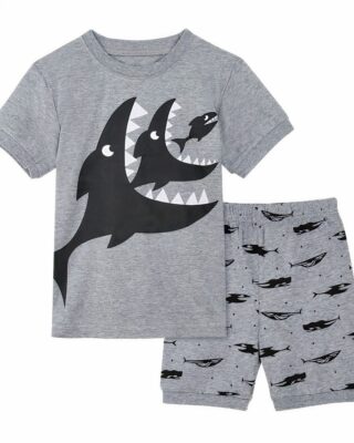 Shark t-shirt and shorts for boys very high quality fashionable pajamas