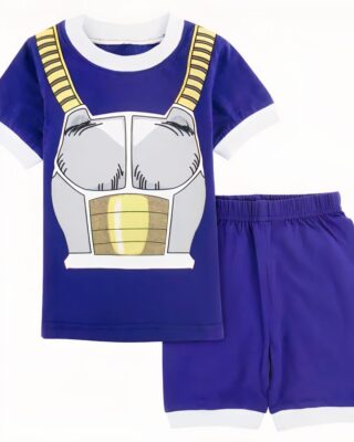 Pajama set polo shirt and shorts Vegeta purple