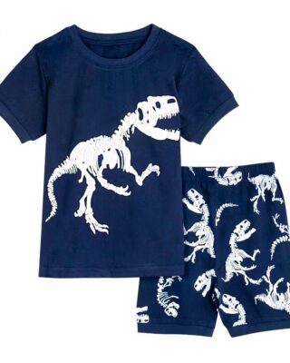 Pyjama t-shirt polo and shorts blue dinosaur pattern very high quality fashion