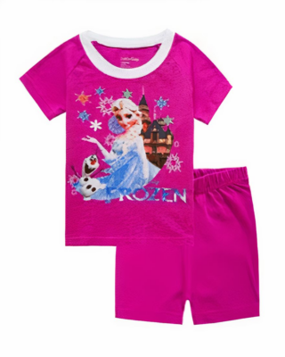 Two-piece pyjamas with Elsa the Snow Queen pink and white pattern