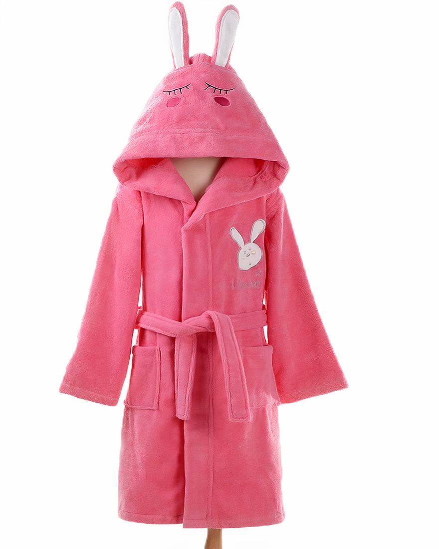 Pyjama bathrobe pink rabbit red cotton for girl fashionable