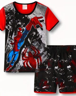 Spiderman black cotton summer pajamas for boys very high quality fashion