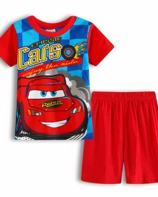 Boys' cotton summer pajamas with red shorts fashionable very high quality