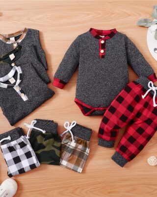 2-piece long-sleeved baby suit grey very high quality fashionable