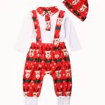 Fashionable 3-piece Christmas set for newborn girls and boys