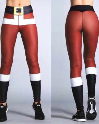 Christmas Legging for women elastic and casual worn by a woman very high quality