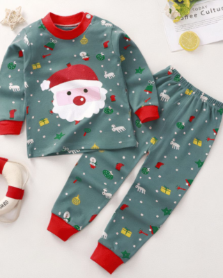 Fashionable Santa Claus pajamas for boys and girls