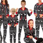 Dark grey cotton Christmas jumpsuit for the whole family fashionable