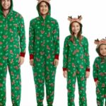 Green Christmas pajamas for the whole family