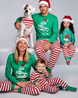 Matching pajamas for the whole family in fashionable cotton