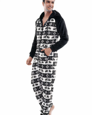 Black flannel printed pajamas for men very fashionable, very high quality