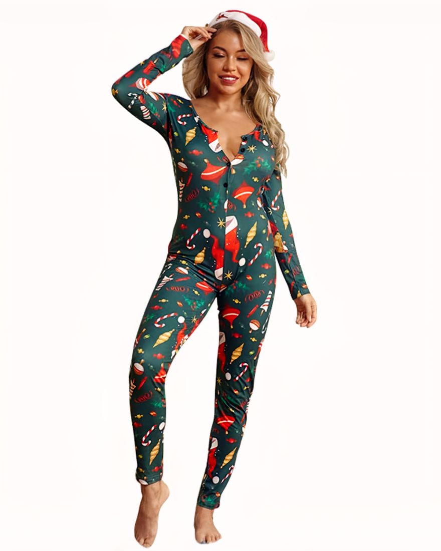 Pyjama suit sexy long green sleeves for women worn by a very fashionable woman very high quality