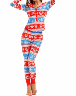 Women's red christmas pajama set top and pants very high quality fashion