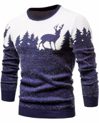 Men's christmas round neck sweater high quality fashion