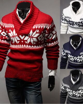 Men's v-neck christmas sweater in several fashionable colors