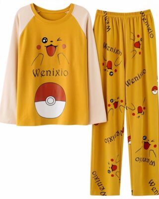 Pokémon pyjamas for men and women in yellow