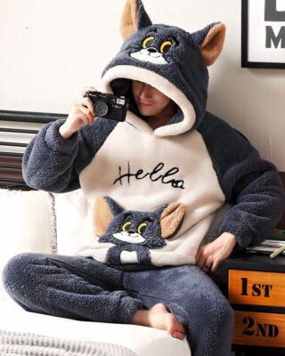 Tom and Jerry polar pyjamas with Jerey inscription