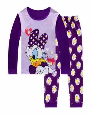 Daisy pyjama set for children purple fashionable