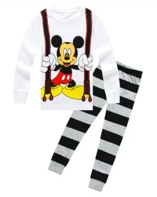 Mickey pyjama set with striped pants