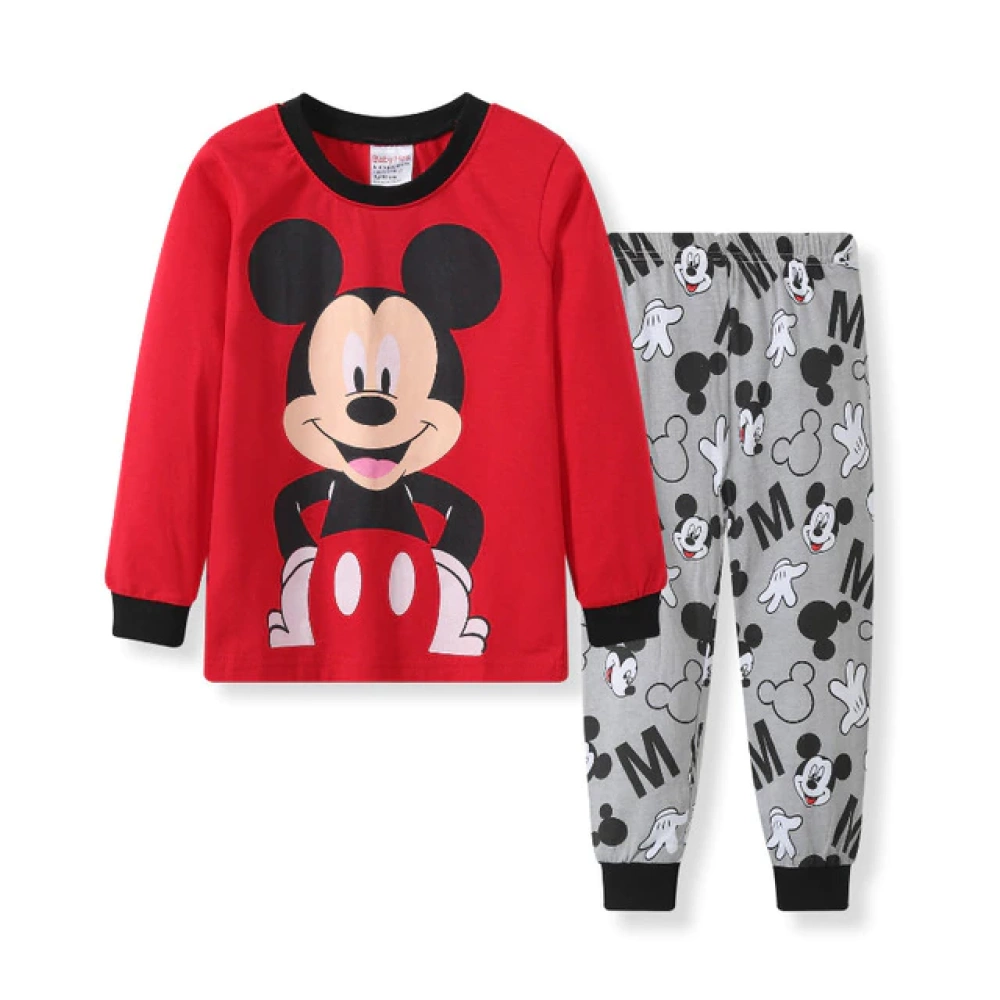 Cotton pajamas with red and grey Mickey