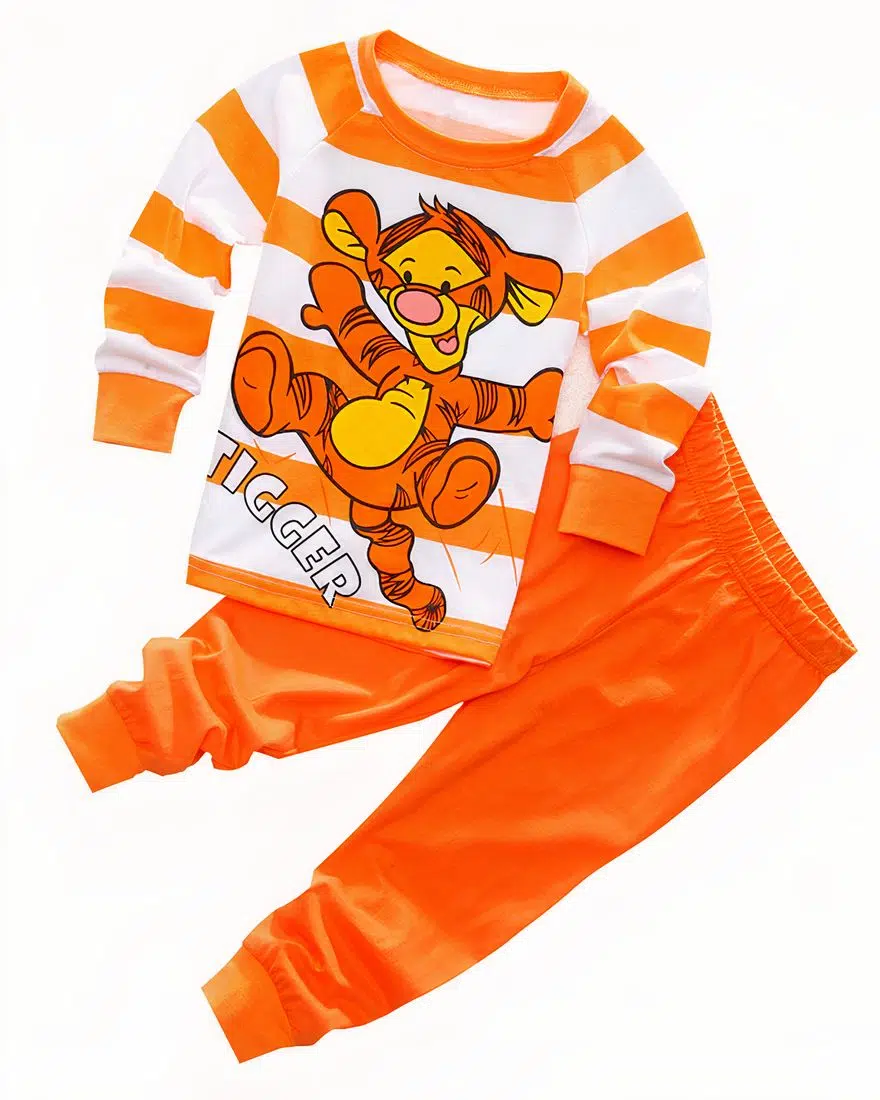 Tigger Cotton Pyjama set in orange