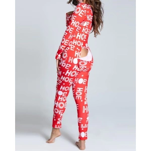 Sexy woman pajama suit with buttons worn by a very fashionable woman