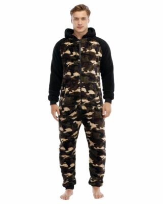 Very high quality military fleece pajama suit worn by a fashionable man