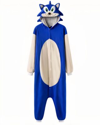 Sonic hooded pajama suit blue and white fashionable