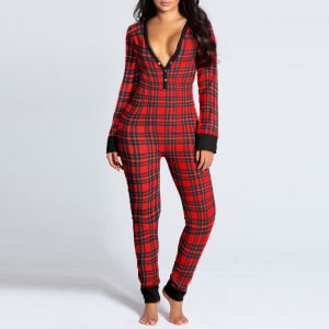Sexy plaid jumpsuit for woman worn by a fashionable woman very good quality
