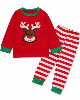 Jingle bells pajamas red and white with white background