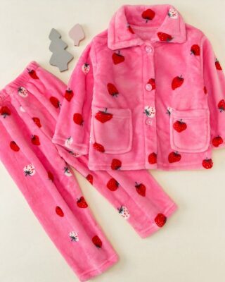 Fleece pajamas for children pink very comfortable fashionable