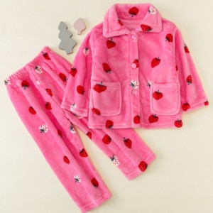 Fleece pajamas for children pink very comfortable fashionable