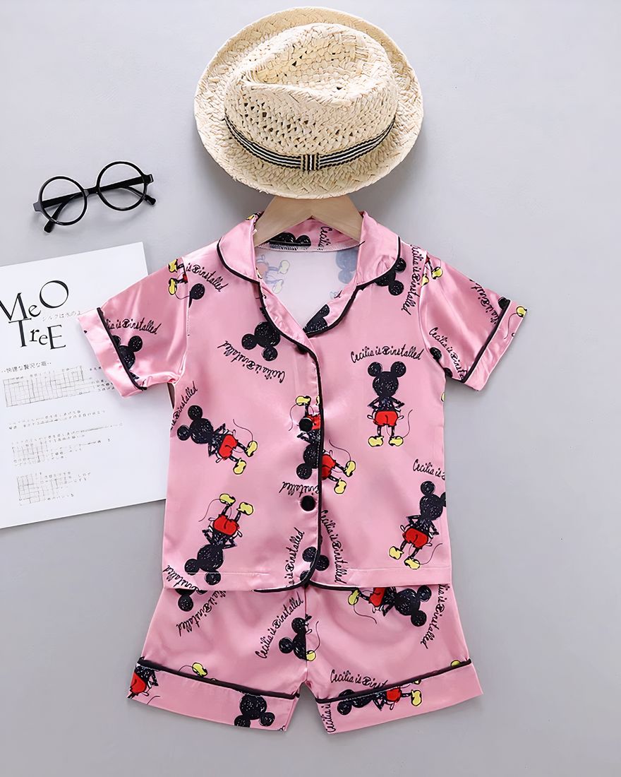 Disney summer pajamas for kids Mickey pink