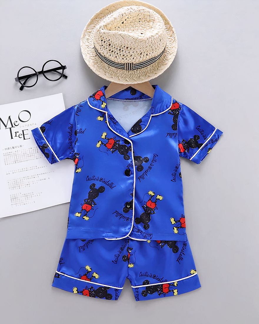 Disney summer pajamas for kids Mickey blue