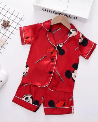 Disney summer pajamas for kids Mickey red