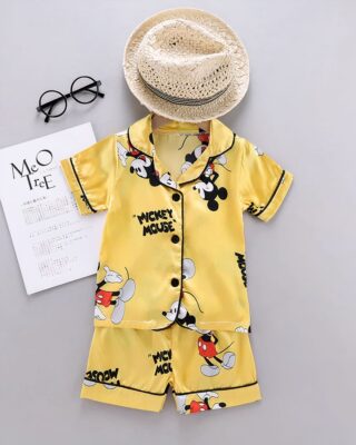 Disney summer pajamas for kids Mickey yellow