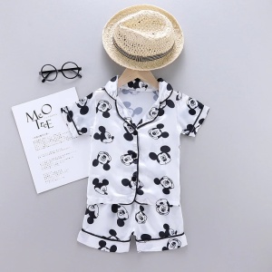 Disney summer pajamas for kids with white Mickey head