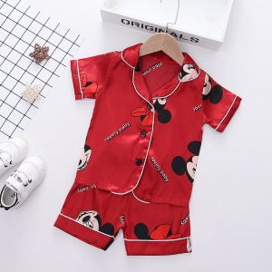 Disney summer pajamas for kids Mickey red