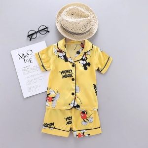 Disney summer pajamas for kids Mickey yellow