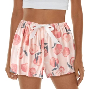 Fashionable floral print pyjashort worn by a woman